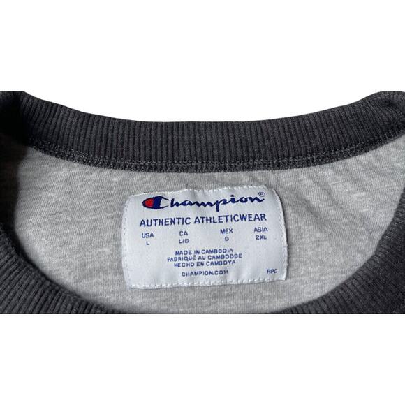 Vintage Champion C Logo Crewneck Sweatshirt Gray Mens Size Large - Picture 5 of 6